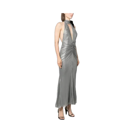Halterneck Open-Back Maxi Dress