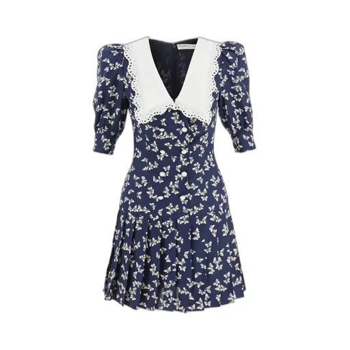 Butterfly-Print Flared Minidress