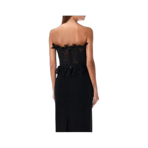 Bow Off-Shoulder Lace Bustier Top