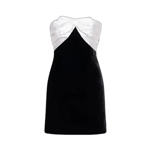 Duchesse Bow Velvet Bustier Mini Dress