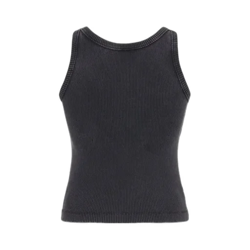 Logo-Patch Sleeveless Ribbed Tank Top