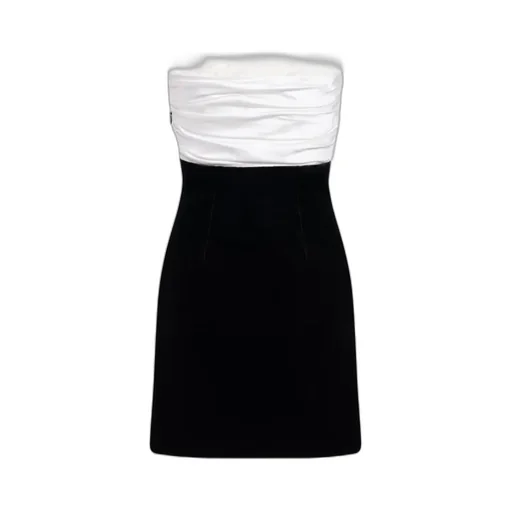 Duchesse Bow Velvet Bustier Mini Dress