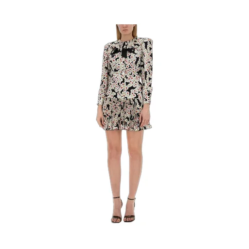 Daisy-Printed Pleated Dress