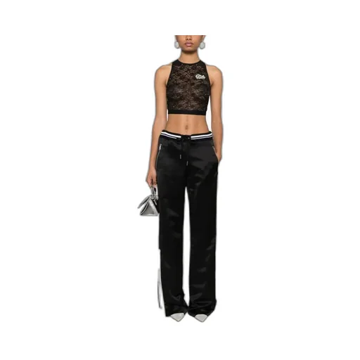 Sleeveless Cropped Laced Tank Top