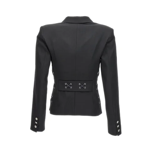 Lace-Up Detailed Single-Breasted Blazer