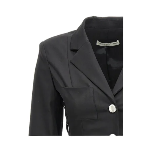 Lace-Up Detailed Single-Breasted Blazer