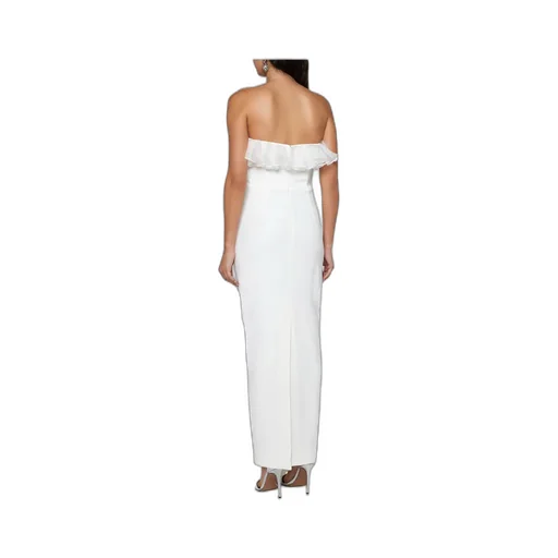 Floral-Appliqué Ruffled Cady Gown