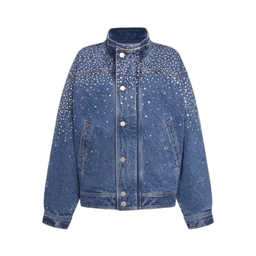 Crystal-Embellished Denim Jacket