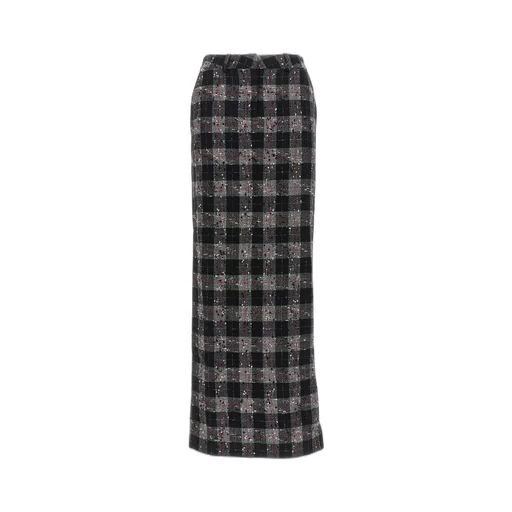 Tartan Check Patterned High-Waisted Maxi Skirt
