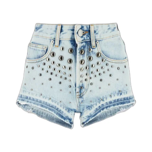 Studded Denim Shorts