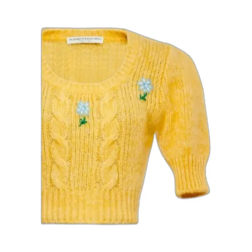 Floral-Embroidered Short-Sleeve Jumper