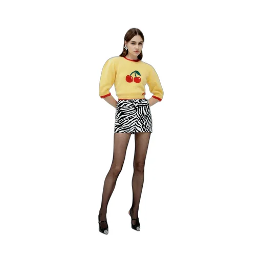 Zebra Printed Belted Mini Skirt