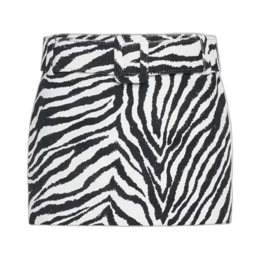 Zebra Printed Belted Mini Skirt