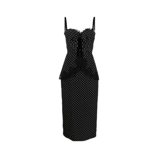 Policy-Dotted Suspender Dress