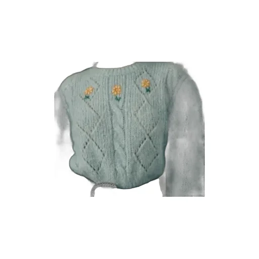 Floral Embroidery Cable-Knit Jumper