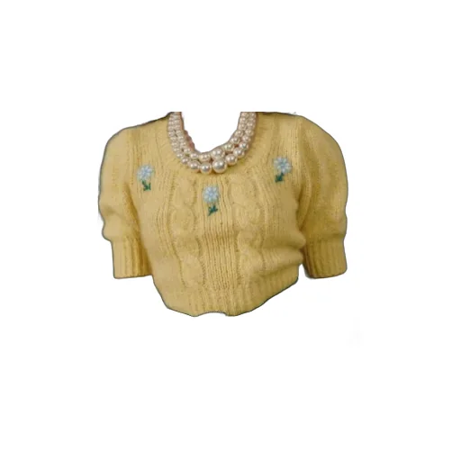Floral-Embroidered Short-Sleeve Jumper