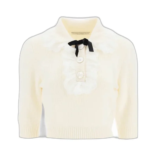 Lace-Detail Knitted Top