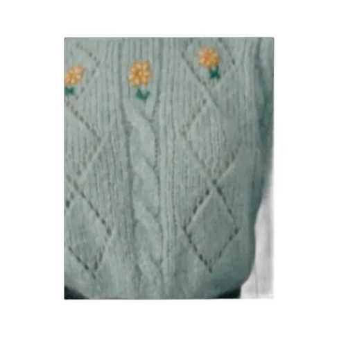 Floral Embroidery Cable-Knit Jumper