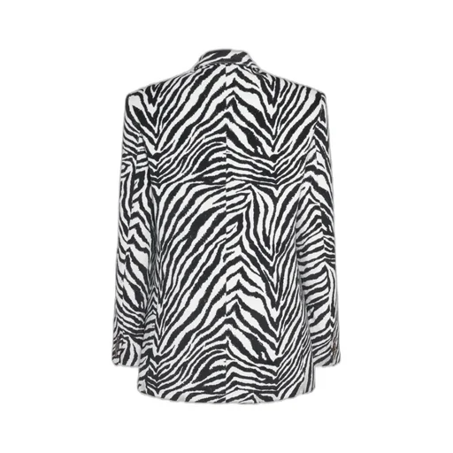 Zebra-Printed Single-Breasted Tailored Blazer