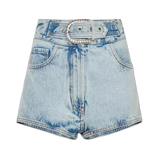 Belted Denim Shorts