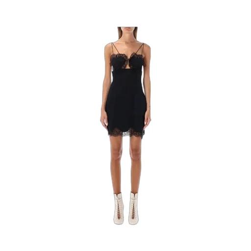Lace-Trim Mini Dress