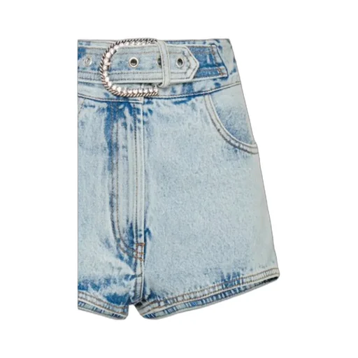 Belted Denim Shorts