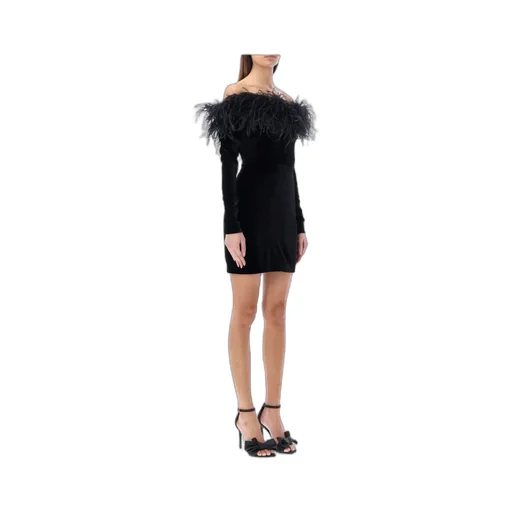 Wide Neck Velvet Mini Dress