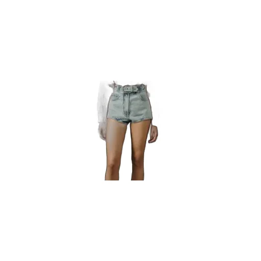 Belted Denim Shorts