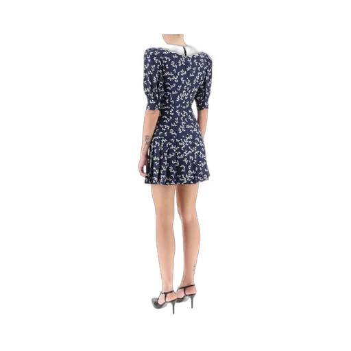 Butterfly-Print Flared Minidress