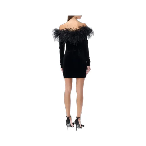 Wide Neck Velvet Mini Dress