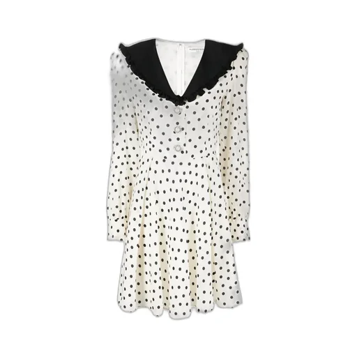 Polka Dot-Print Flared Dress