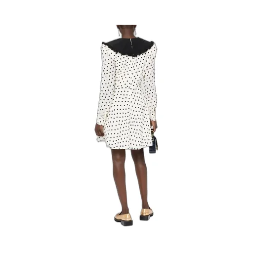 Polka Dot-Print Flared Dress