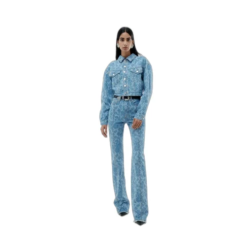 Flower Printed Denim Jacket