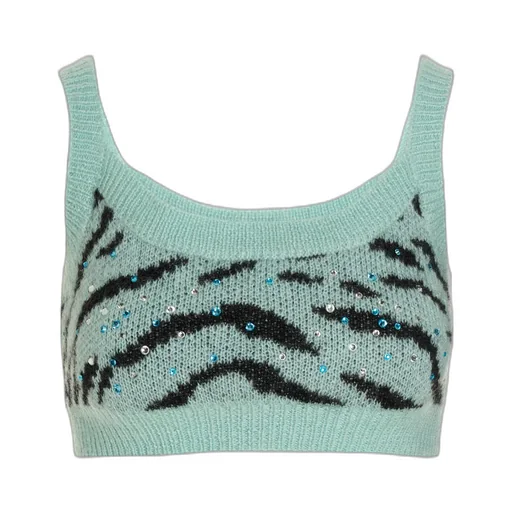 Zebra Embellished Knitted Top