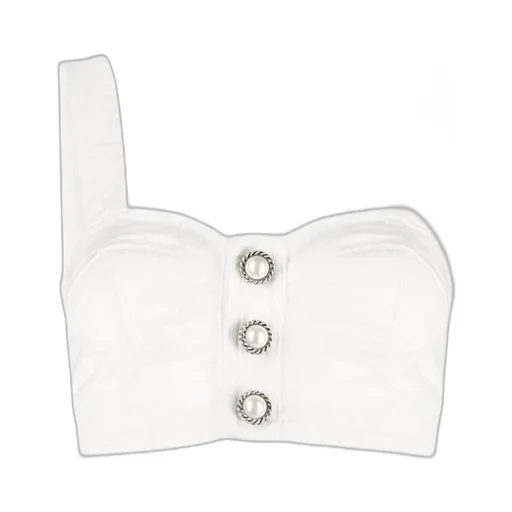 Pearl-Button Crop Top