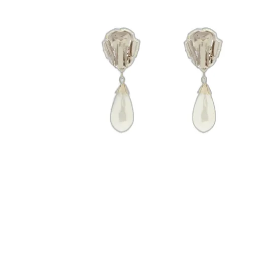 Drop-Pearl Crystal Detail Earrings