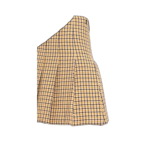 Pleated Houndstooth Mini Skirt