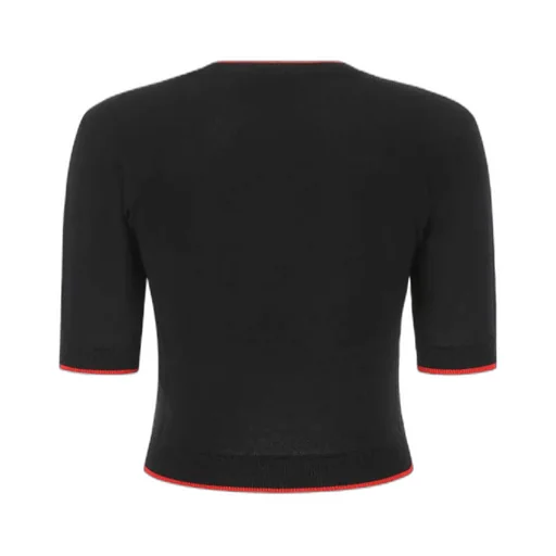 Cherry-Embroidered Knitted Top