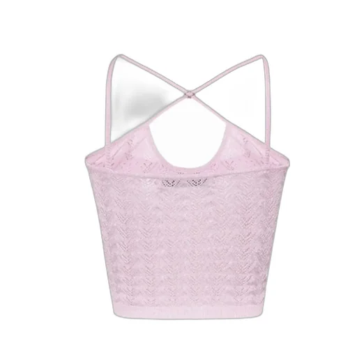 Halterneck Sleeveless Knitted Cropped Top