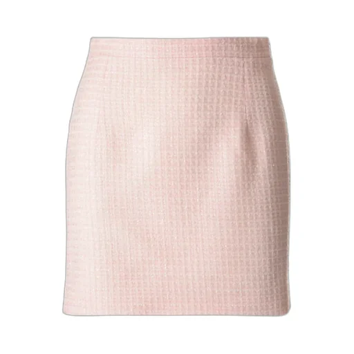 Sequin Checked Tweed Mini Skirt