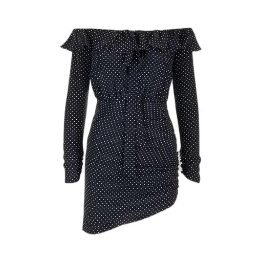 Ruched Polka Dot Printed Dress