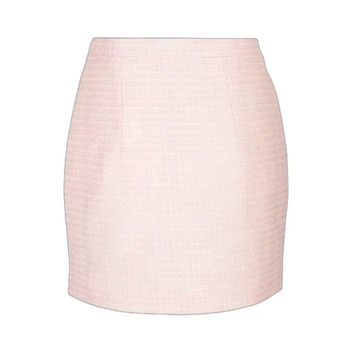 Sequin Checked Tweed Mini Skirt