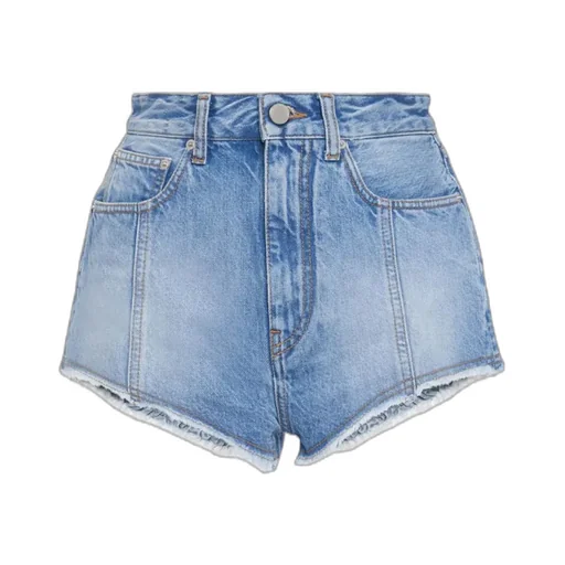 Embroidered Logo Denim Shorts