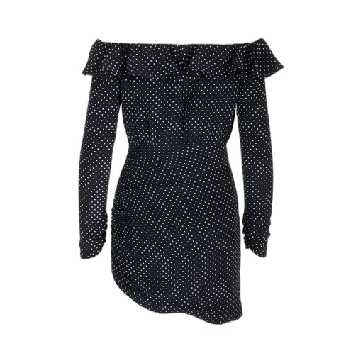 Ruched Polka Dot Printed Dress