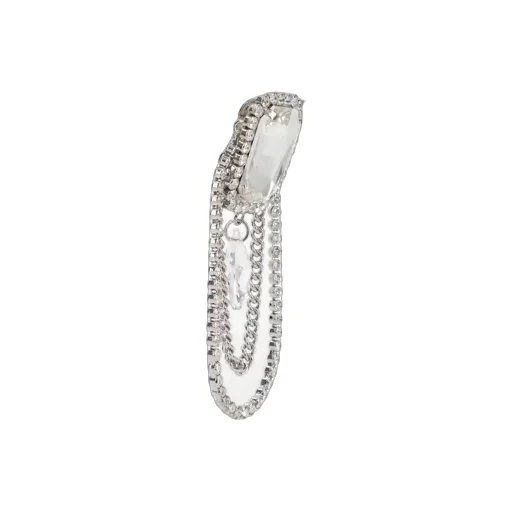 Crystal-Embellished Drop Chain Earrings