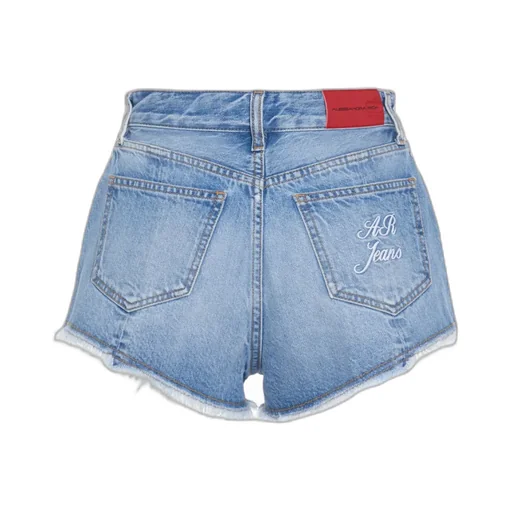 Embroidered Logo Denim Shorts