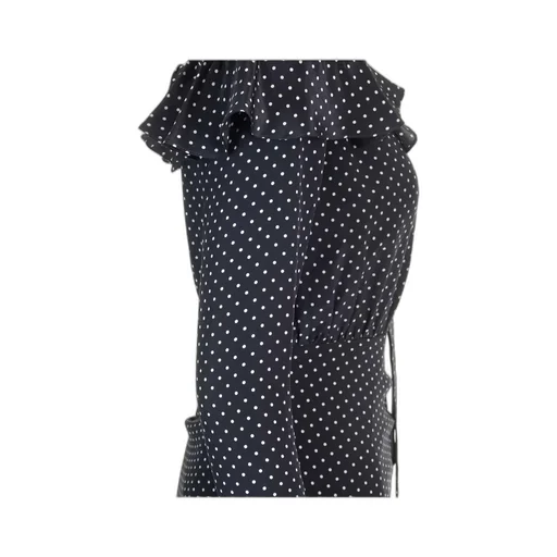 Ruched Polka Dot Printed Dress