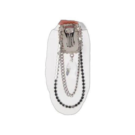 Crystal-Embellished Drop Chain Earrings