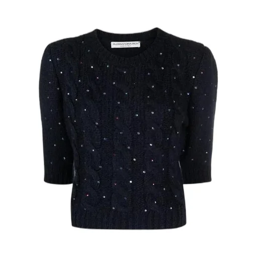 Sequin-Embellished Knitted Top
