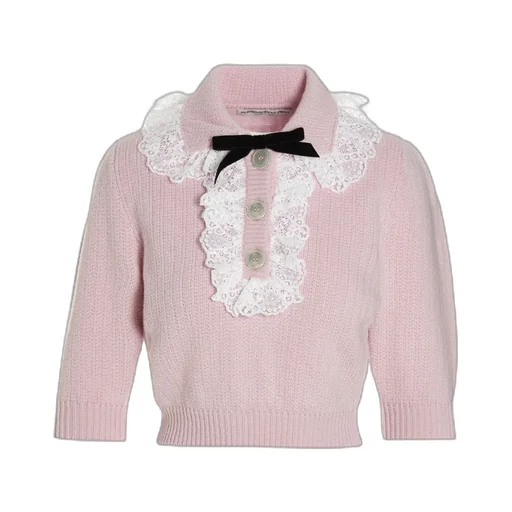 Lace-Detail Knitted Top